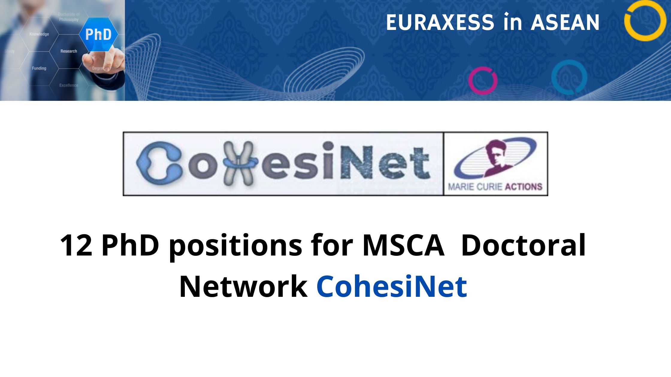 12 PhD Positions For MSCA Doctoral Network CohesiNet | EURAXESS