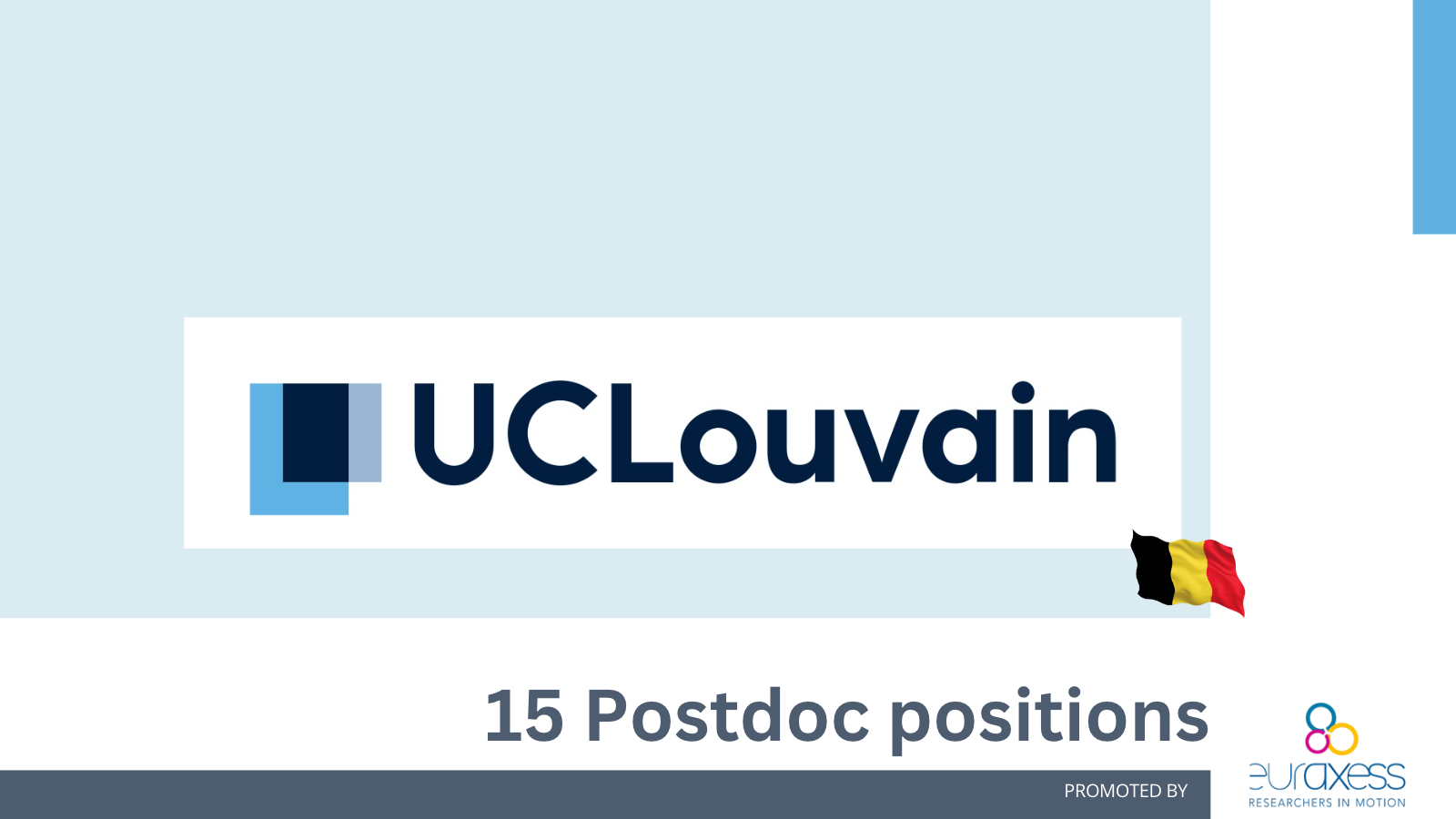 Belgium 15 postdoc fellowships in all fields of knowledge at UC
