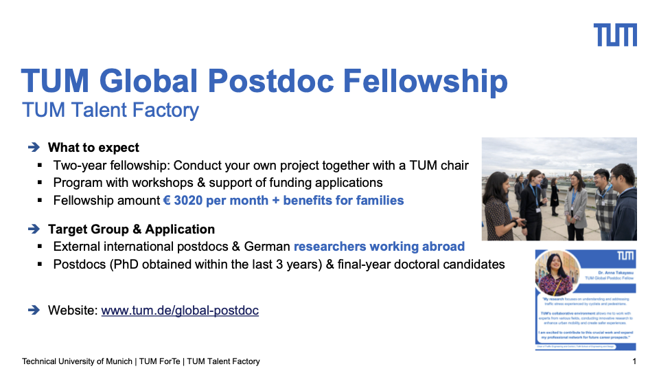 TUM Global Postdoc Fellowship - slide