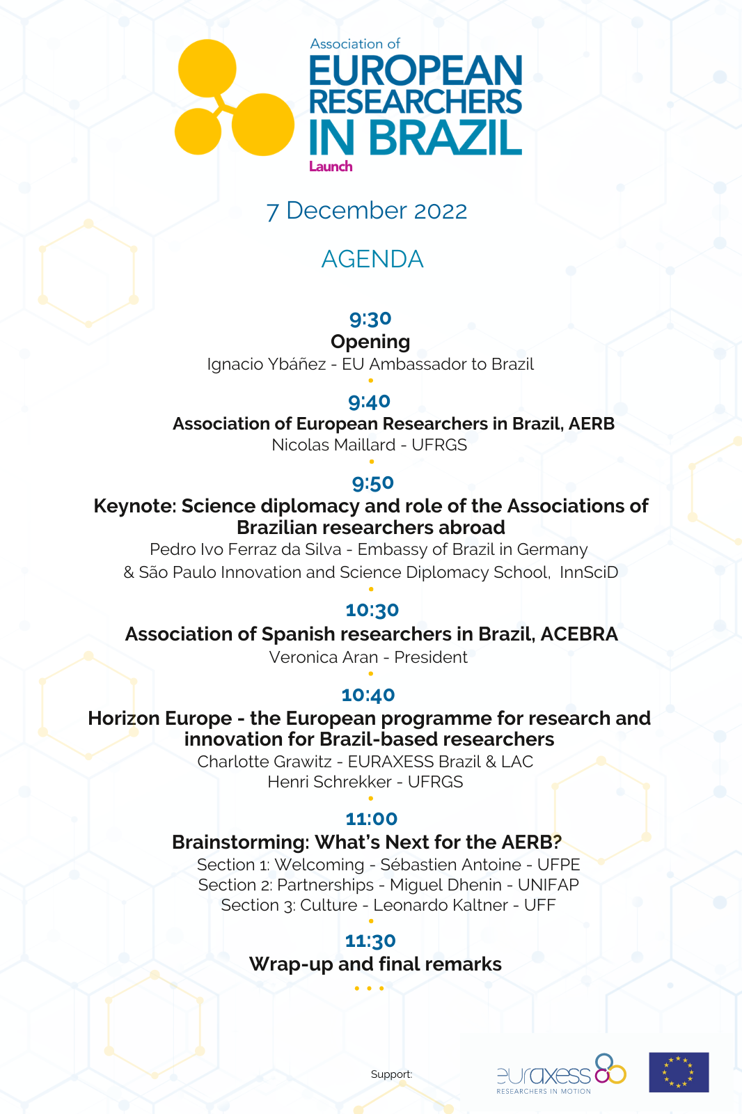 Asso of EU researchers in BR -programme of the launch event 7/12/2022